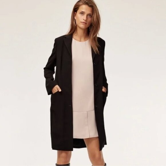 Aritzia Babaton Trent Long Blazer Jacket Black Size 0 - Picture 1 of 10